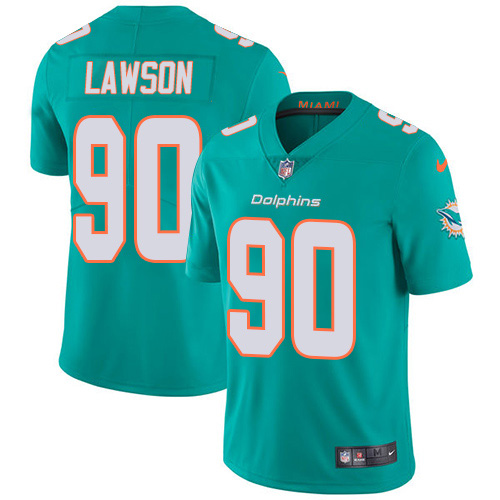 Miami Dolphins 90 Shaq Lawson Aqua Green Team Color Men Stitched NFL Vapor Untouchable Limited Jersey